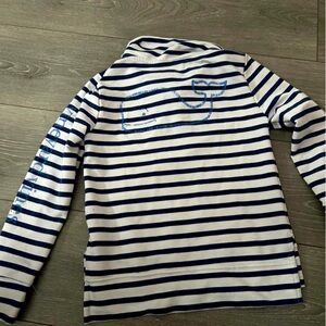 Vineyard Vines Blue/white collard shirt S 7/8